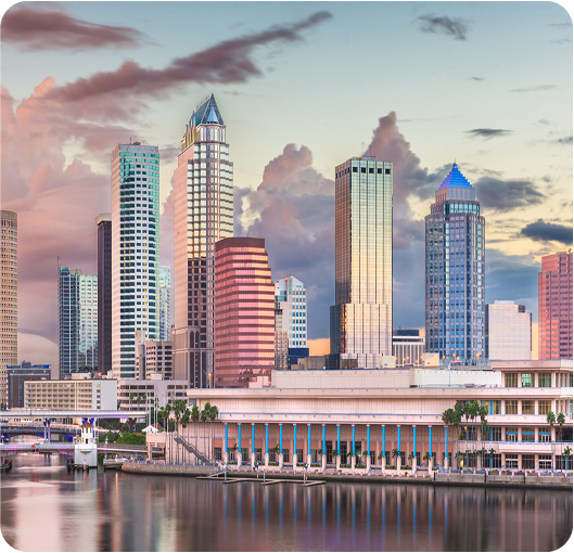 Tampa FL downtown skyline on the bay image